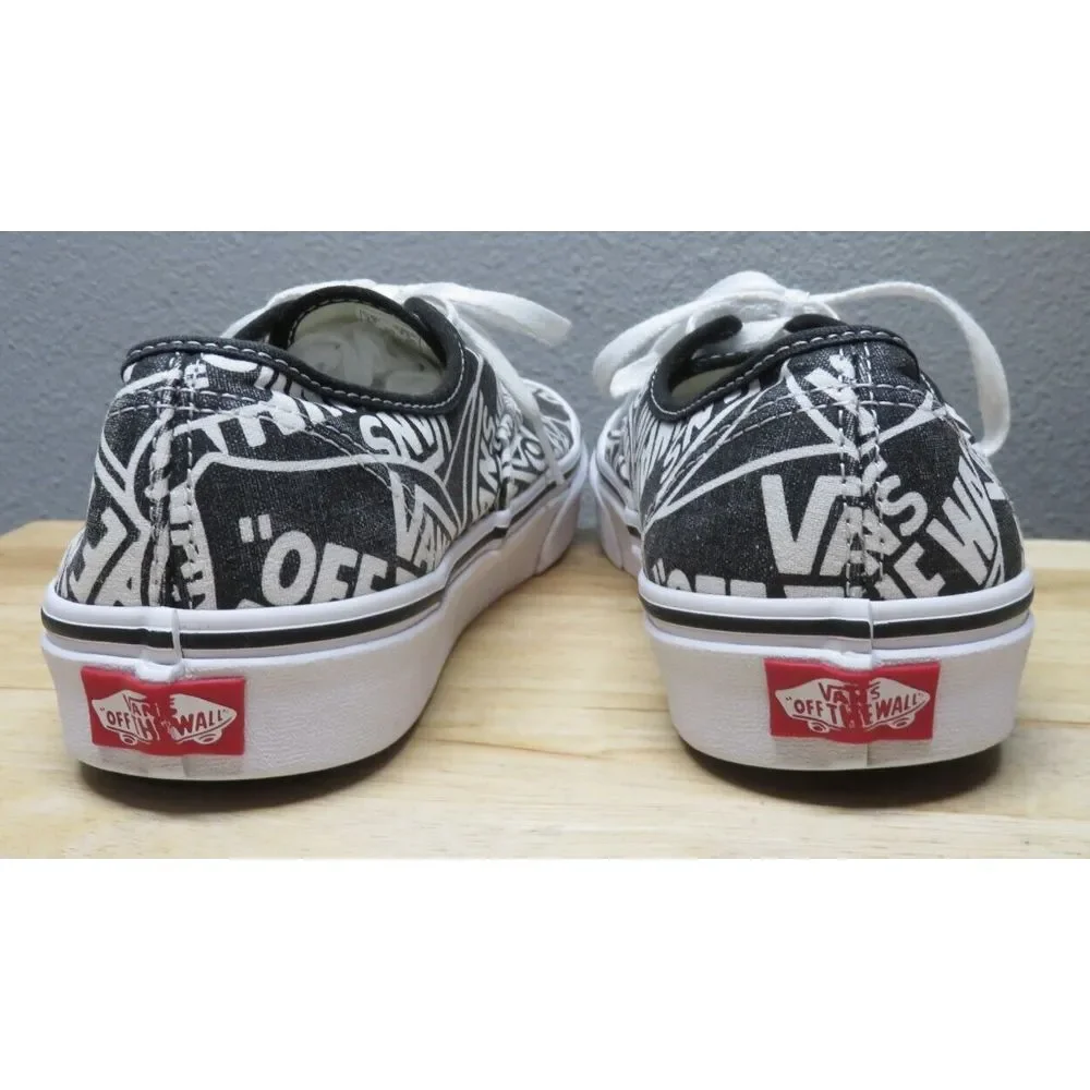 VANS Doheny OTW Repeat Black White Logo Print Low Top Sneakers Sz Men's 7 US EUC